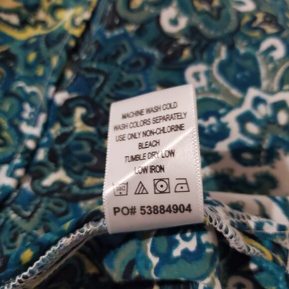 Catherines Mandala Button Up 1/2 Sleeve Top Womens Plus Size 2X Paisley Boho - Picture 9 of 12